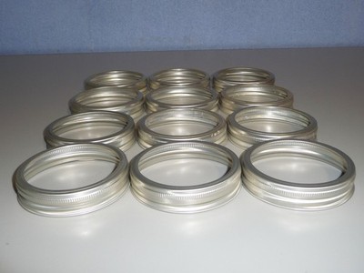 Leifheit Einmachringe silbern 12 x  Schraubring für Einmachgläser Weißblech 87mm