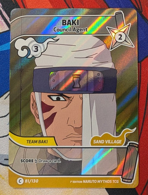 BAKI 81/130 Full Art Foil 1st Edition Naruto Mythos TCG English Card