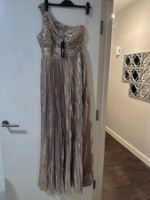Pleated Metallic Maxi Dress Size 10Uk Fashion Nova. 