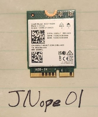 Intel Wi-Fi 6E AX211 Gig+ M.2 2230 Bluetooth 5.3 WiFi Card AX211NGW Dual Band