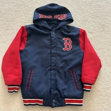 Boston Red Sox Kids Reversible Jacket By JH Design Sz Med 7/8