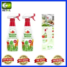 Natural Fruit & Vegetable Wash - 16oz Spray, Pack of 2 for Safe Produce Care