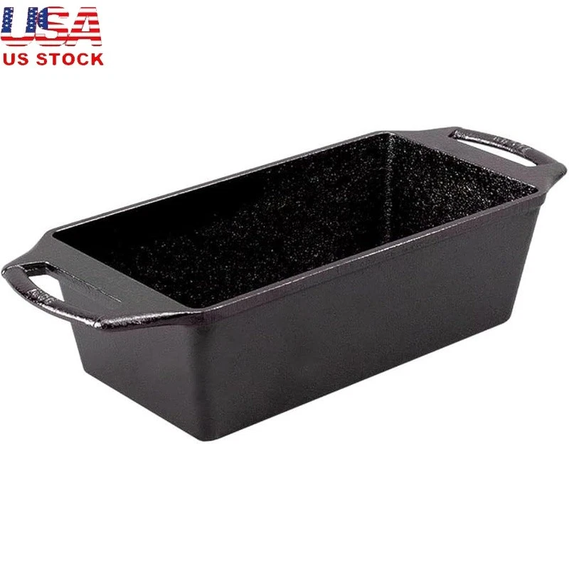 Cast Iron Loaf Pan Seasoned Cookware Versatile Baking Tool Kitchen Essential New