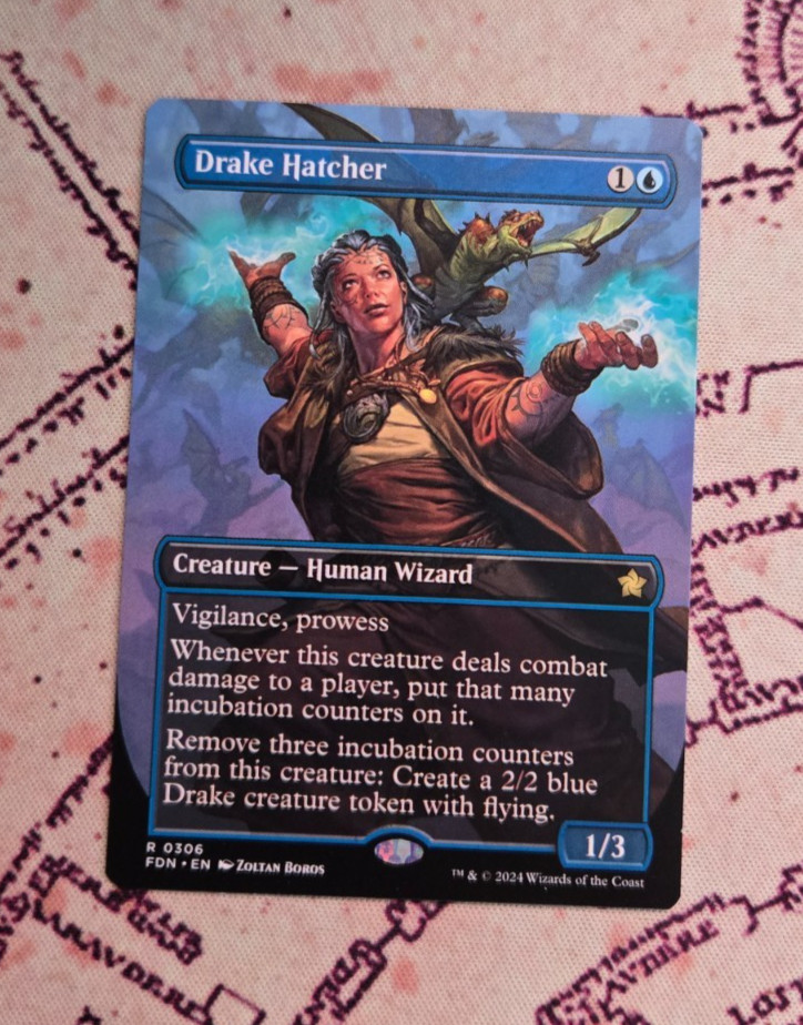 MTG Drake Hatcher Borderless Extended Foundations NM