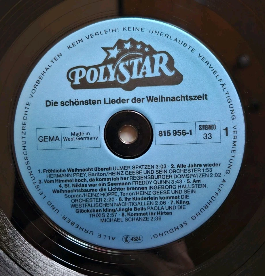 Die Schönsten Lieder Der Weihnachtszeit  - Various  - LP  - 1983 - Polystar - Bild 4 von 4