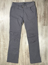 Prana Halle Hiking Outdoor Stretch Roll Up Snap Gray Pants - Women Size 0