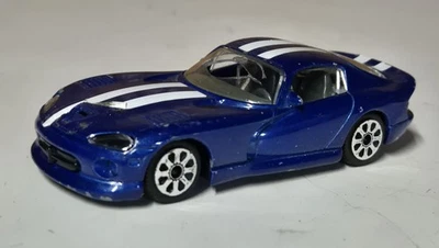 Voiture miniature Bburago Dodge Viper GTS 1/43 Made in Italy bleu bandes... - Photo 1/4