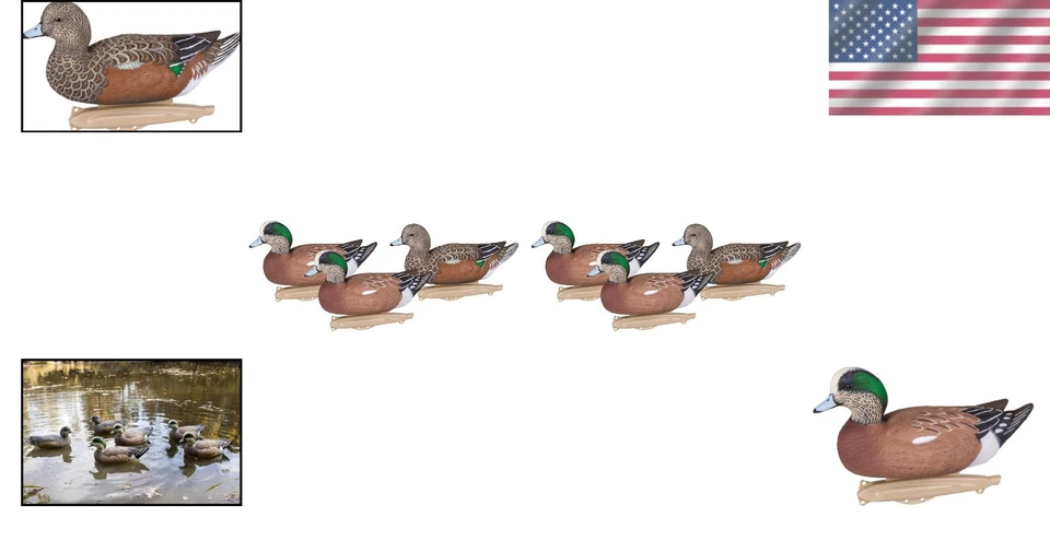 6-Pack Classic Wigeon Decoys - Realistic Floaters for Waterfowl Hunters - Image 2 of 4