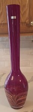 Vaso stelo 24" vortice alto EVOLUTION ambra rossa nuovo con etichetta incredibile