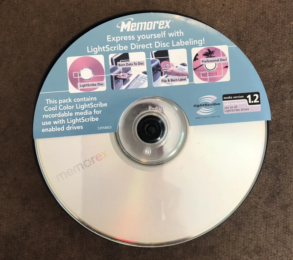 Enorme Lote de Memorex CD-R Lightscribe + Estojos + Etiquetas - Imagem 2 de 4