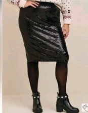 Torrid Black Sequin Elastic Waistband Skirt Cocktail Pullover Size 2 / 2X
