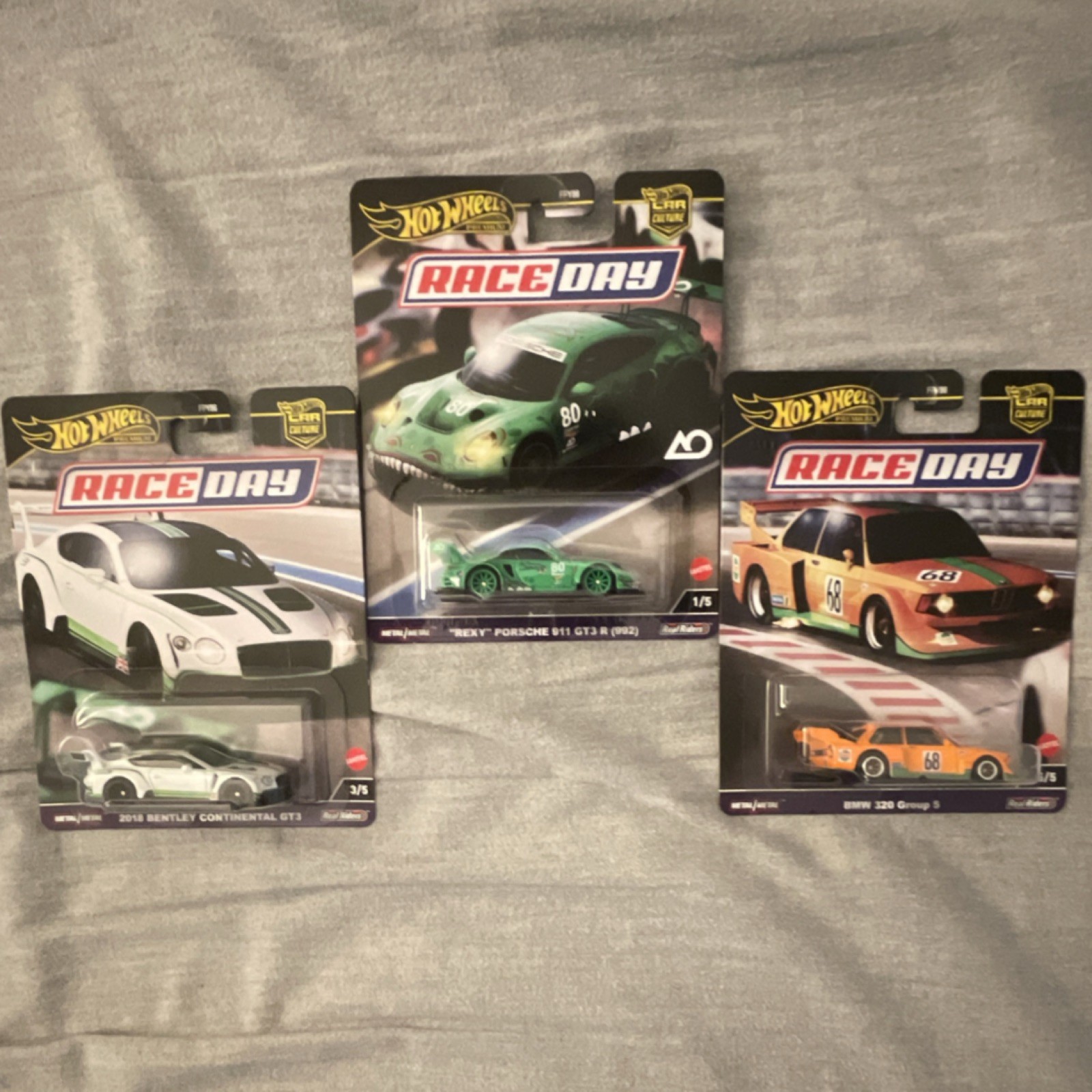 Hot Wheels Race Day Premium Real Riders Lot of 3: Bentley, B
