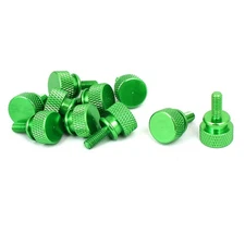 Computer PC Case Shoulder Type Knurled Thumb Screw Green M4x10mm 10pc