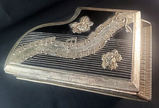 Piano Music Jewelry Box Made in Occupied Japan Vintage 8" X 5"- Tarnished