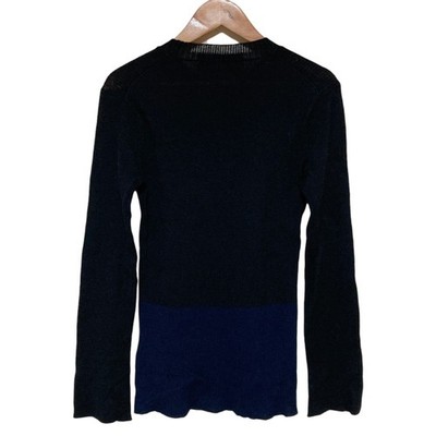 tricot COMME des GARCONS AD1996 Two-tone Rib Knit Top, Black/Navy
