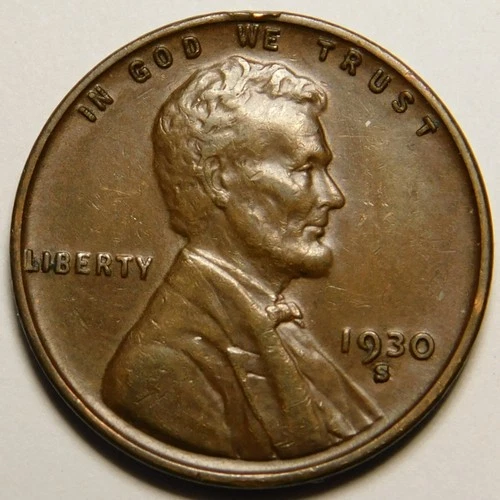 1930 S Lincoln Wheat Cent Penny EF-Details  "Actual Coin Pictured"