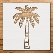 Stylized Palm Tree with Elongated Trunk Wall Art Reusable Plastic Stencil - S