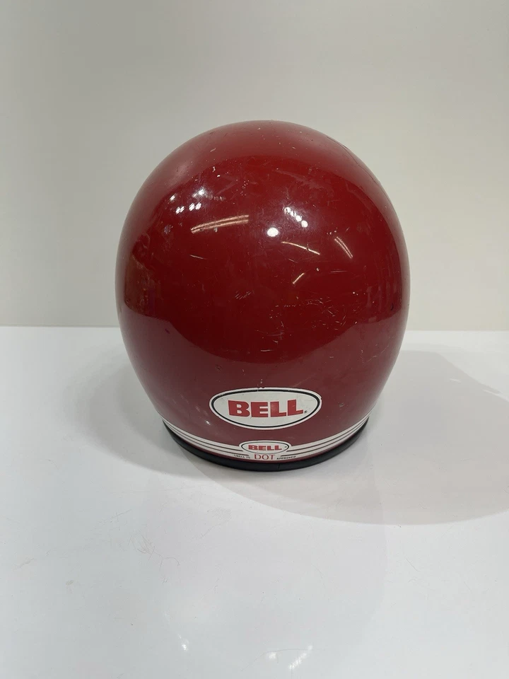 Casco vintage Bell Moto 3 rojo con visera 7-1/4" o 58 cm SHCA Foto 3 de 4