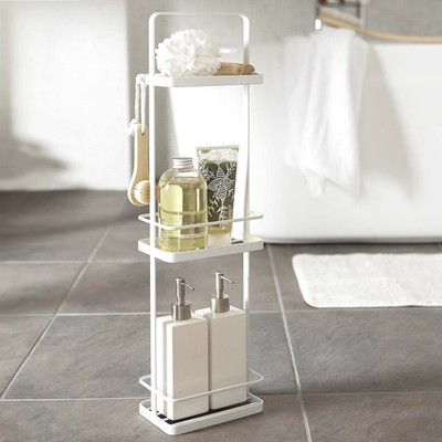 Yamazaki Badutensilio-Ständer Tower Badregal 3 Ebenen weiß Metall
