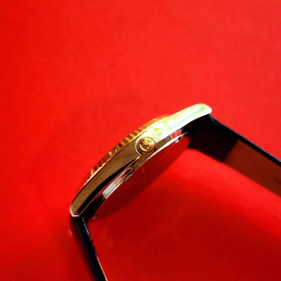 Pulsar President Day Date Watch Blue Dial Fluted Bezel Two Tone V744-X004 Mens - Image 4 of 4