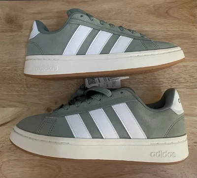 adidas Grand Court Alpha 00s Unisex Sneaker Green/White Suede 8.5W JR3143 - Image 1 of 4