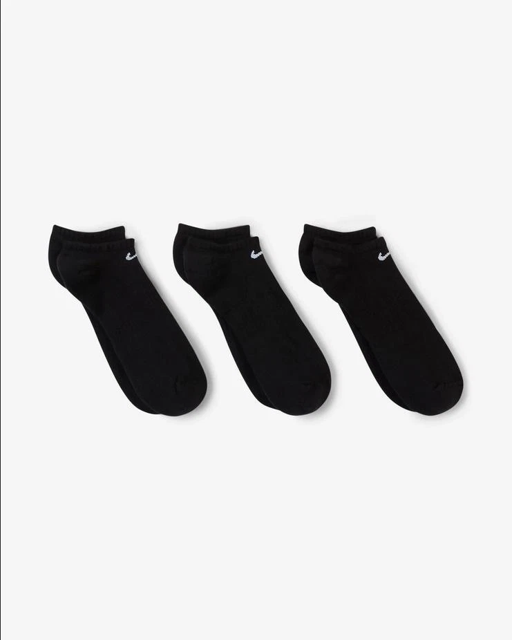Nike Unisex Laufsocken Everyday Cushioned, Schwarz/Weiß, 3 Paar (SX7673-010)