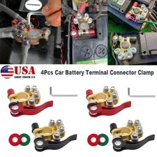 4X Quick Disconnect Cables Connectors Car Battery Post Clamp Terminal Connection