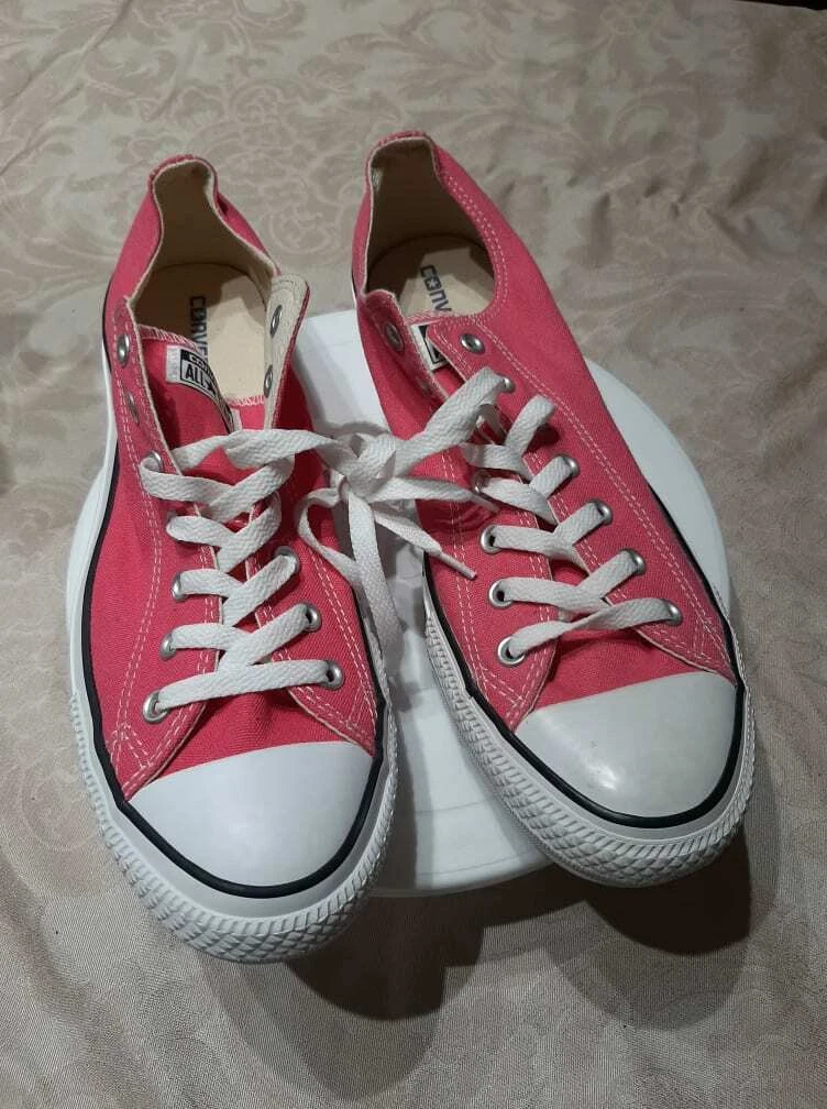 New Converse All Star Low Top Pink Sneaker Shoes Size 12