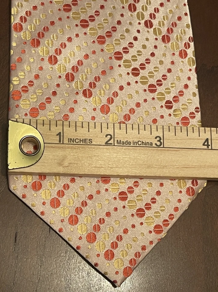 Corbata Venturi Uomo dorada naranja hecha a mano 100 % seda para hombre hecha en China Foto 4 de 4