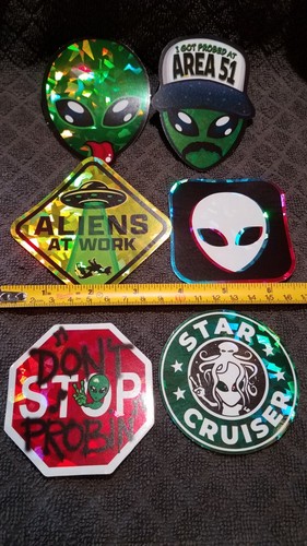 6 Stickers Ufo Craft Declassified Uap Believe Space Alien Area 51 | eBay