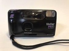 Vintage Vivitar PS80 Data Back Auto Focus/Motor/Auto Flash/DX UNTESTED