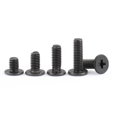 M2 M2.5 M3 M4 Black Zinc CM Phillips Ultra-thin Flat Head Screw Bolt