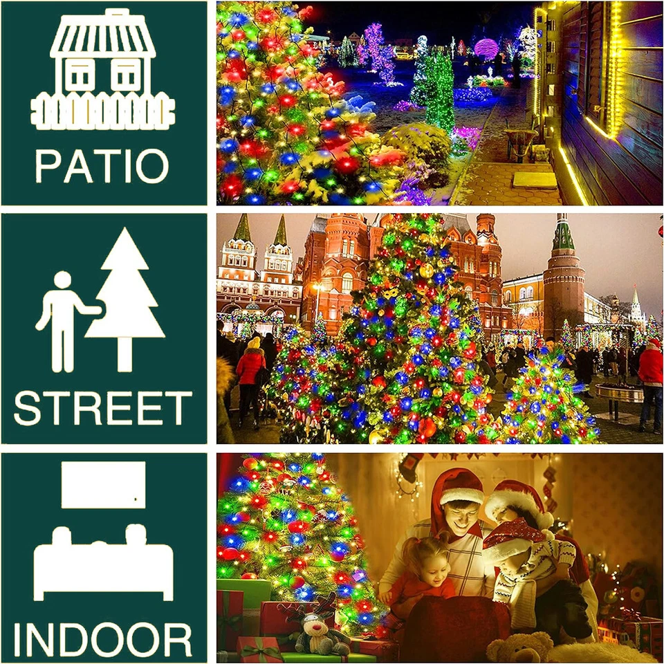 Christmas Tree Waterfall Lights 200LED RGB Color Changing for Indoor Outdoor - Image 2 of 4