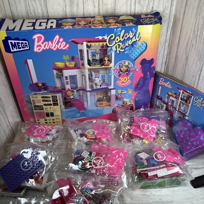 Mega Barbie Colour Reveal Dreamhouse Building Set 30+ Surprises 545pc Read Open
