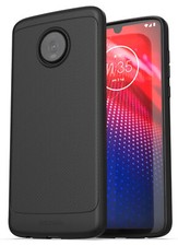 For Moto Z4 Case Thin Armor Slim Flexible Grip Cover for Motorola Z4 Phone Black