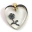 thumbnail 3  - VINTAGE HEART CHARM NECKLACE PENDANT CLEAR GLASS GILDED FLOWER RHINESTONE ACCENT