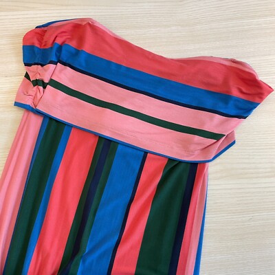 NWT Ella Moss Maxi Dress Women's Medium Multicolor Striped Off The Shoulder
