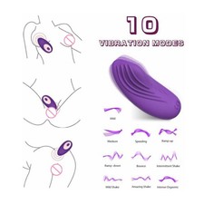 Wireless Remote Control Waterproof Vibrating Panties 10-Modes Wearable for Women