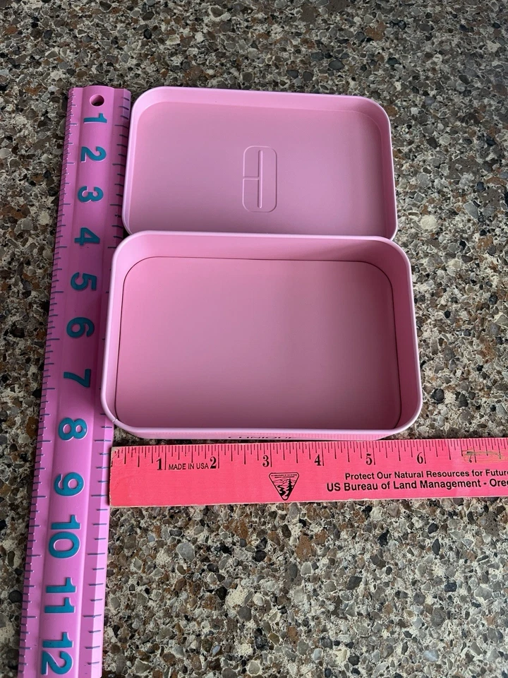 Clinique pink metal storage box used as shown - Image 2 of 2