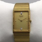 Vintage Bulova Womens Watch 18mm Gold Tone Q92N33 Diamond Accent New Battery 7"