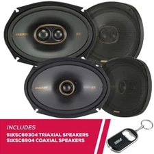 Kicker 51KSC69304 6x9" Triaxial Speakers and 51KSC6904 6x9" Coaxial Speakers
