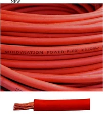 6 Gauge 50 Feet Red Welding Battery Pure Copper Flexible Cable Wire, Red
