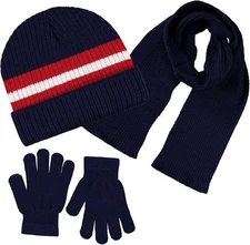 Boys 3 Item Polarwear Winter Kid-Set: Hat, scarf & Glove (Style: Royal1315)