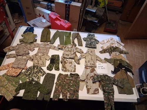 Lot of Vintage UNIFORMS-1990s 12"  GI Joe Clothing Pieces,  25 TOS 14 , Pants,