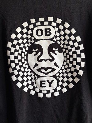 Obey Graphic T Shirt Adult Medium Black Checkerboard Quality Dissent Streetwear