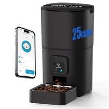2.4G WiFi Automatic Cat Feeder, 6L/25Cup Automatic Pet Feeder with APP Contro...