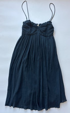 Etoile Isabel Marant Navy Cotton gauze Crinkle Babydoll Midi Dress Size 0 XS