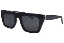 Saint Laurent SL-M131 001 Sunglasses Black/Dark Grey Rectangle Shape 52mm