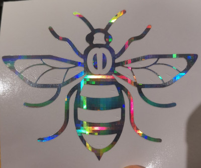 Manchester Bee Auto Van Autoaufkleber 8-Bit Oil Slick Chrom
