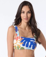 NWT Vince Camuto Women's Square Neck Bikini Top Multicolor Large eap1026a